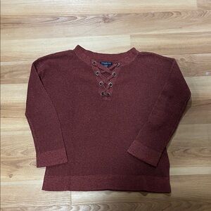 American Eagle Outfitters Burgundy Knit Sweater